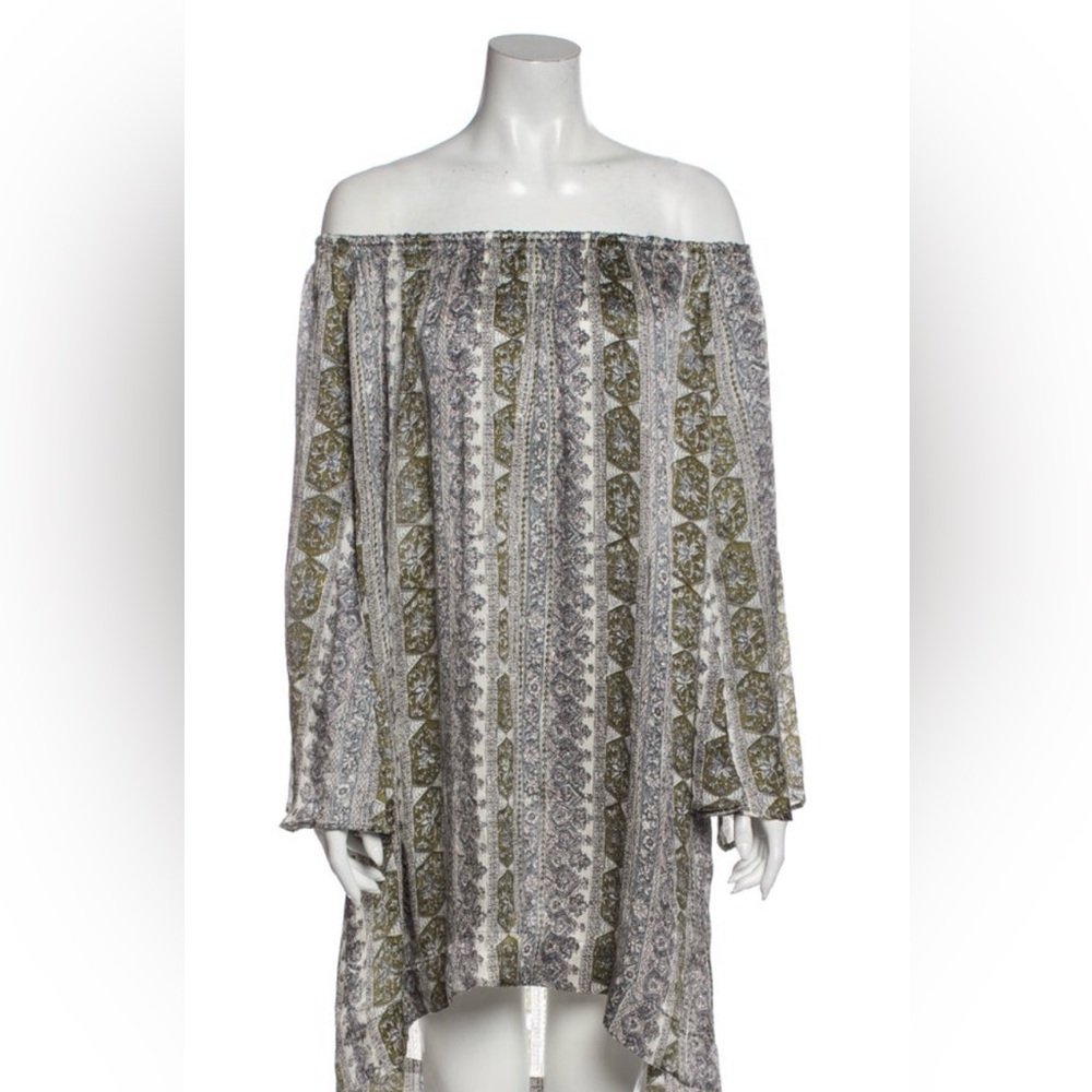 Calypso St. Barth Silk Off Shoulder Mini Dress